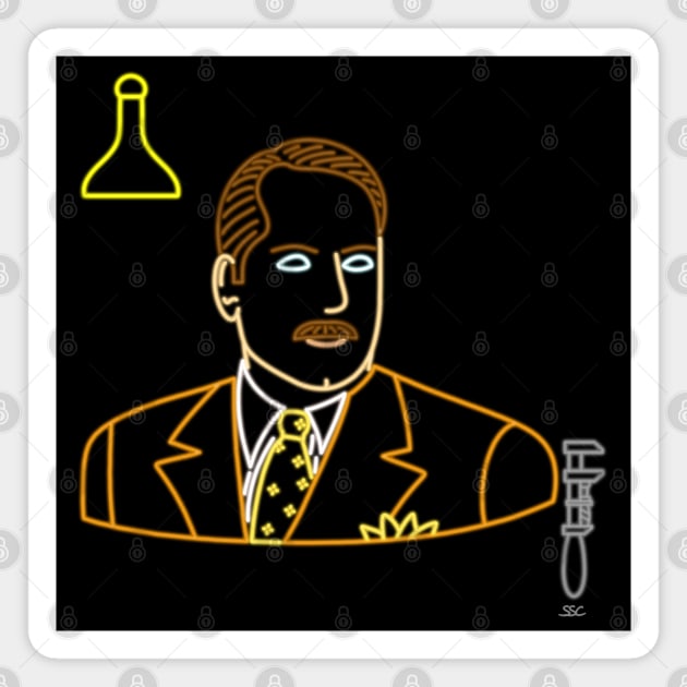 Colonel Mustard - Neon Portrait Magnet by SpectreSparkC